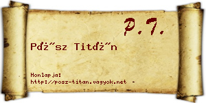 Pósz Titán névjegykártya